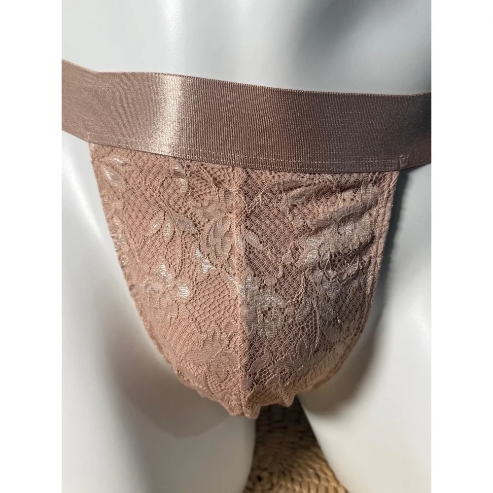 Cosabella Nude Lace Jock Strap Luxury Stretch Designer Underwear‎ Size L